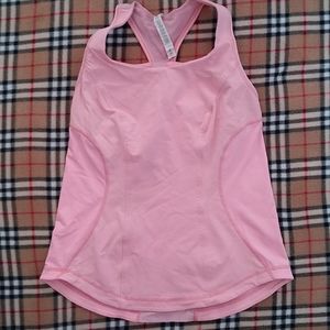 Pink Lululemon racer back workout tank top